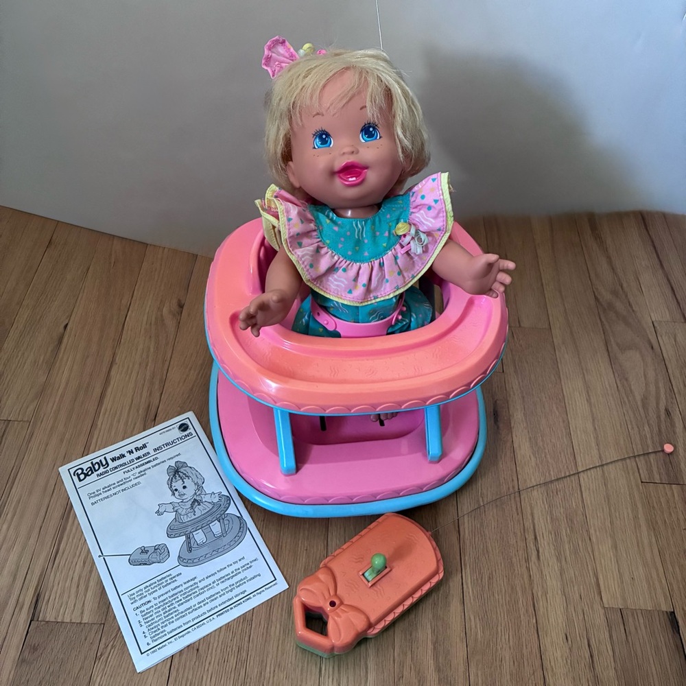 1992 Baby Walk ‘n Roll. Mattel. “She’s On The Go By Radio Control”
WORKS